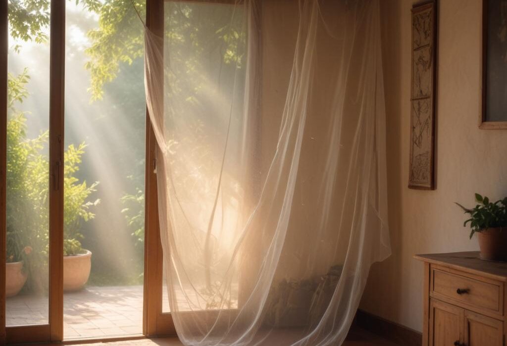 Распашные москитные сетки для дверей